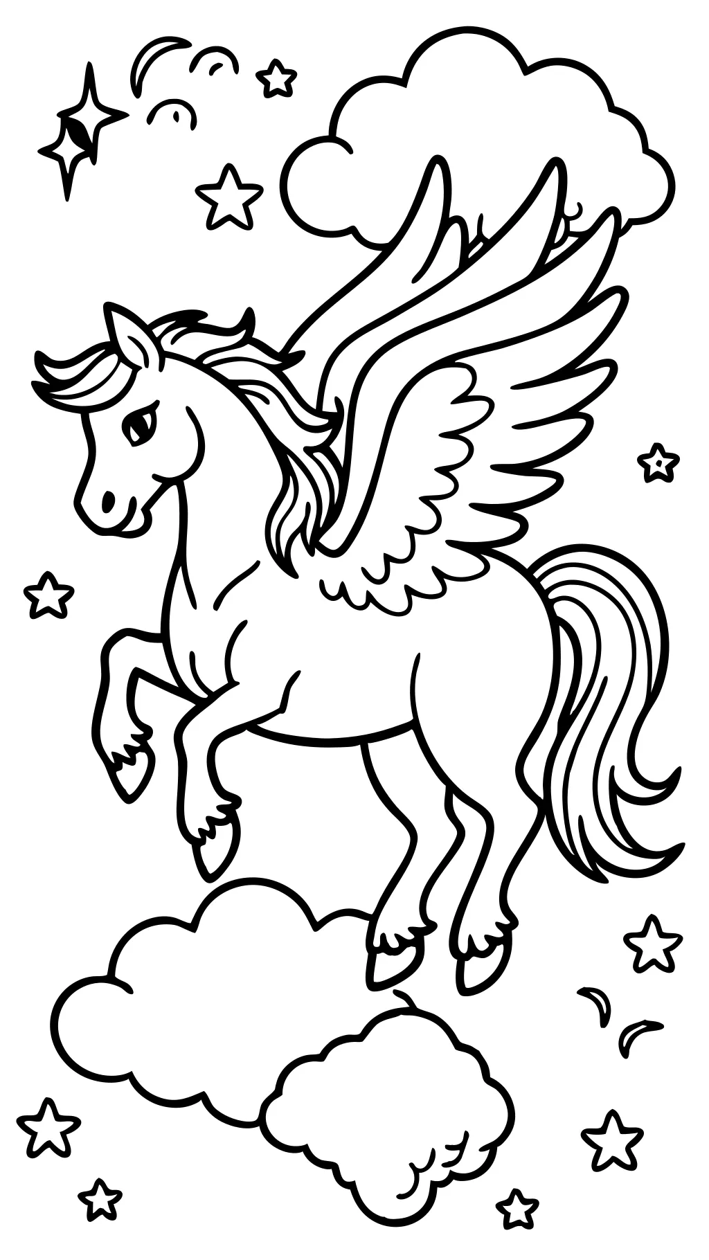 Página para colorear de Pegaso